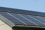 Solar panel on the roof of a Passive House